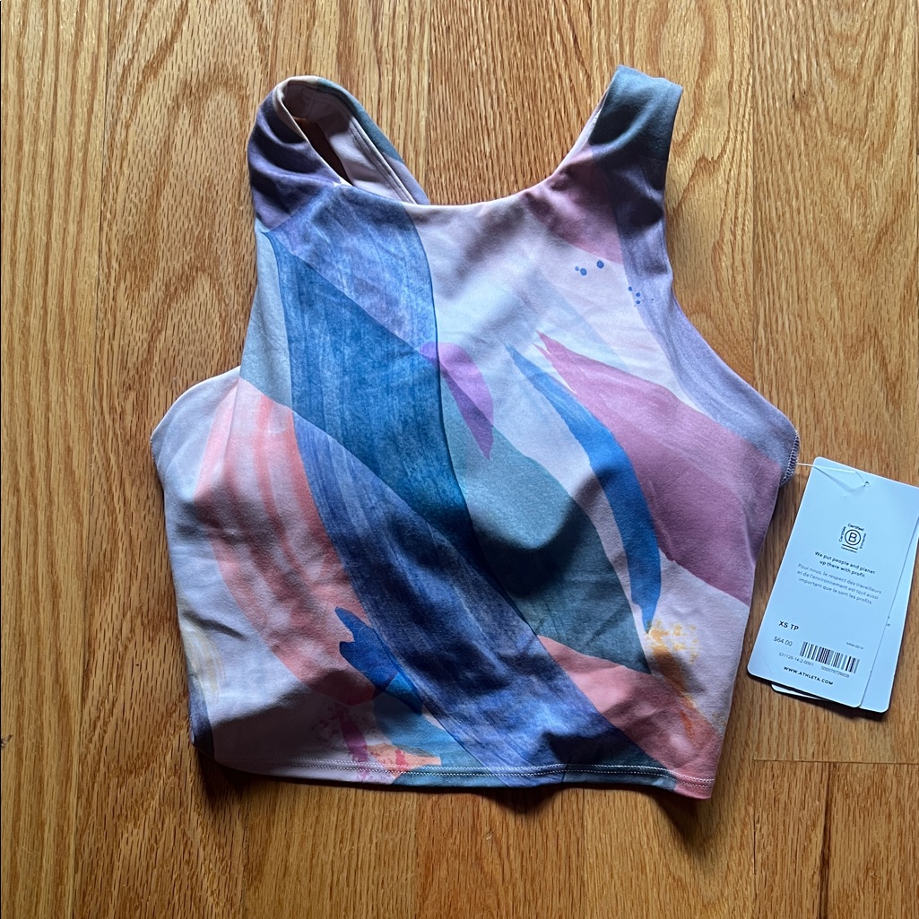 Athleta Abstract Crop In Blue And Pink